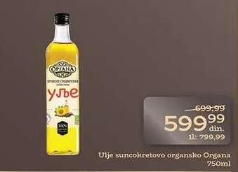 Ulje suncokretovo organsko Organa