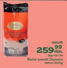 Šećer smedi Demero retro 500g