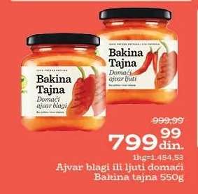 Ajvar blagi ili ljuti domaći Bakina tajna 550g