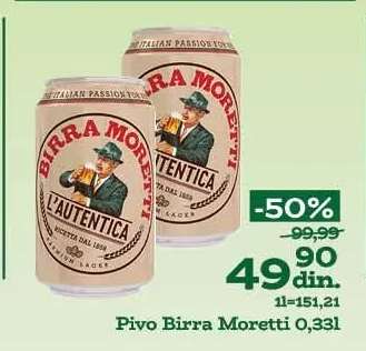 Pivo Birra Moretti 0.33l