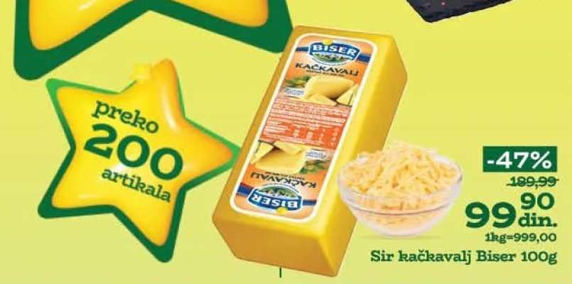 Sir kačkavalj Biser 100g