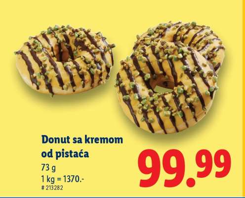 Donut sa kremom od pistaća