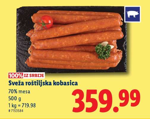 Sveža roštiljska kobasica