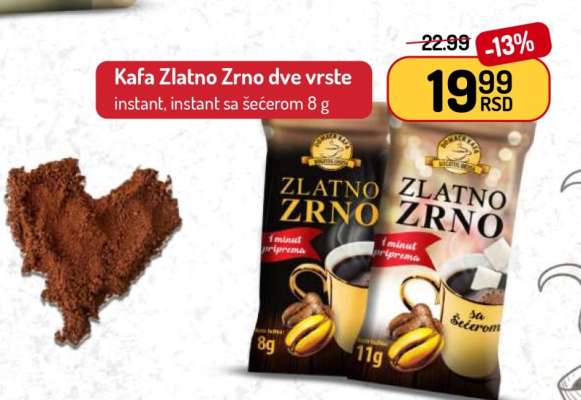 Kafa Zlatno Zrno dve vrste