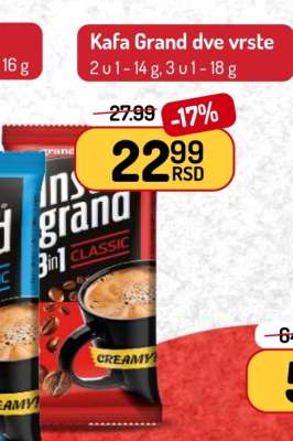 Kafa Grand dve vrste