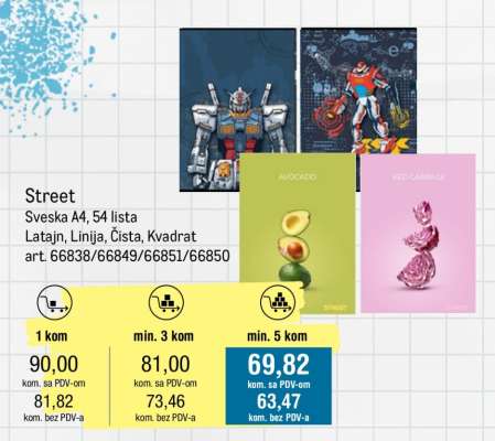 Street Sveska A4, 54 lista
