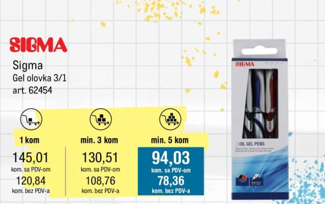 Sigma Gel olovka 3/1 art. 62454