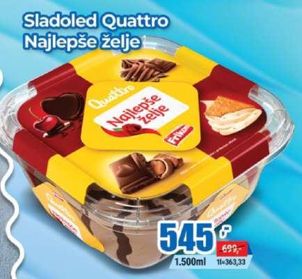 Sladoled Quattro Najlepše Želje