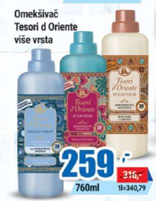 Omekšivač Tesori d Oriente više vrsta