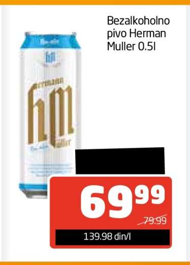 Bezalkoholno pivo Herman Muller 0.5l
