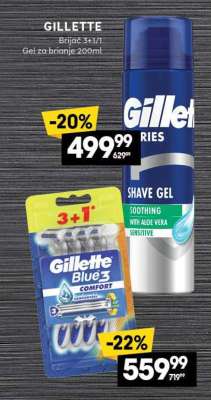 GILLETTE Brijač 3+1/1 Gel za brijanje 200ml