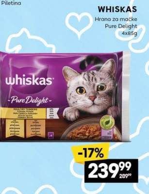 WHISKAS Hrana za mačke Pure Delight 4x85g