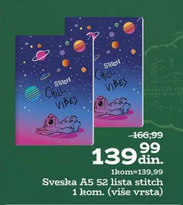 Sveska A5 52 lista stitch