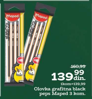 Olovka grafitna black peps Maped 3 kom.