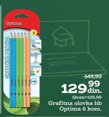 Grafitna olovka hb Optima 6 kom.