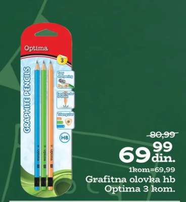 Grafitna olovka hb Optima 3 kom.