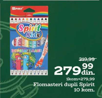 Flomasteri dupli Spirit 10 kom.
