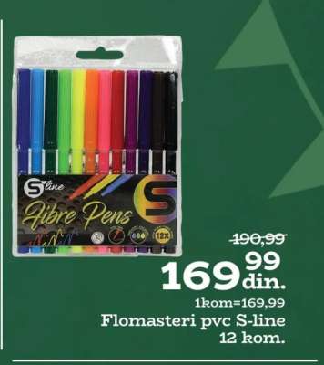 Flomasteri pvc S-line 12 kom.