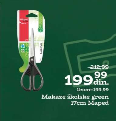 Makaze školske green 17cm Maped