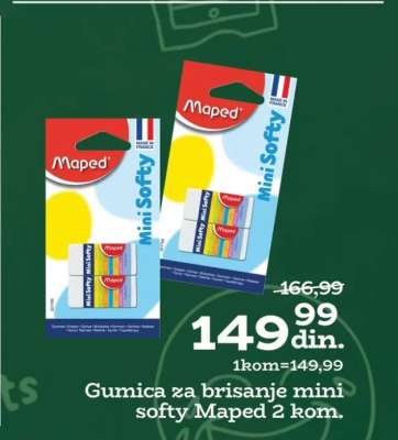 Gumica za brisanje mini softy Maped 2 kom.