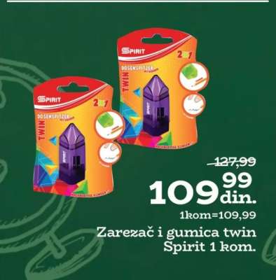 Zarezač i gumica twin Spirit 1 kom.
