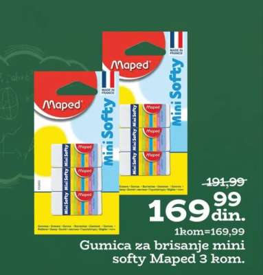 Gumica za brisanje mini softy Maped 3 kom.