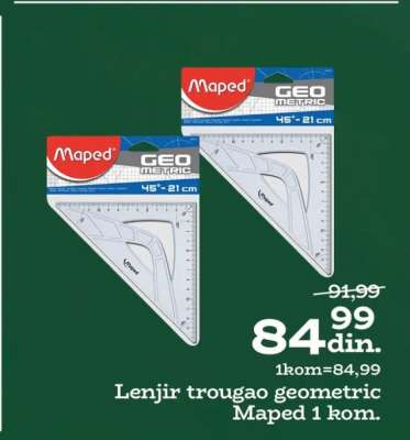 Lenjir trougao geometric Maped 1 kom.