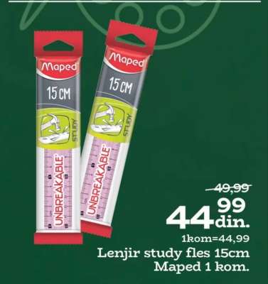 Lenjir study fles 15cm Maped 1 kom.