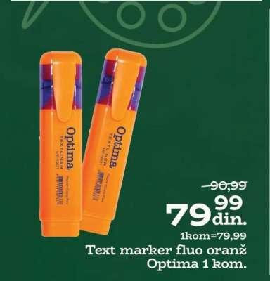 Text marker fluo oranž Optima 1 kom.