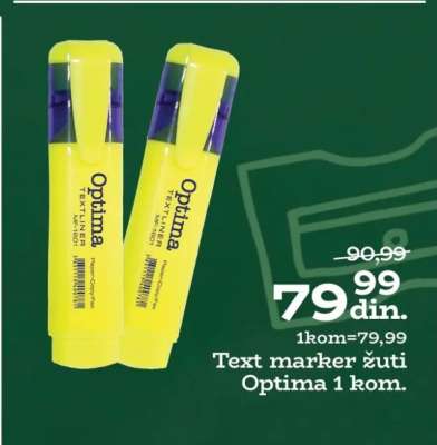 Text marker žuti Optima 1 kom.