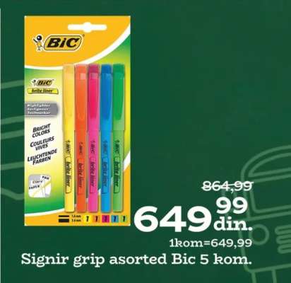 Signir grip asorted Bic 5 kom.