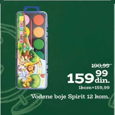 Vodene boje Spirit 12 kom.