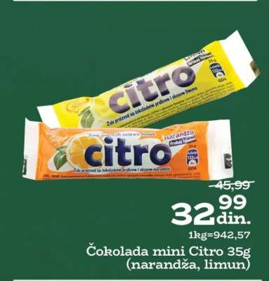 Čokolada mini Citro 35g