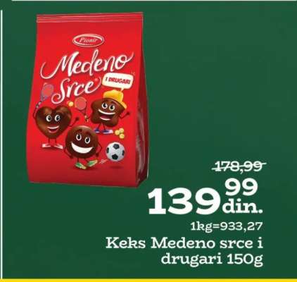 Keks Medeno srce i drugari 150g