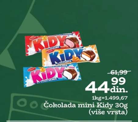 Čokolada mini Kidy 30g