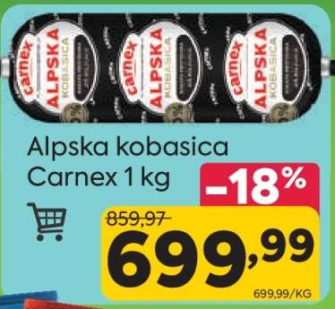 Alpska kobasica Carnex 1 kg