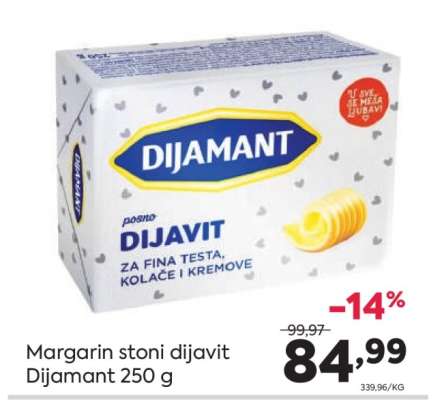 Margarin stoni dijavit Dijamant 250 g