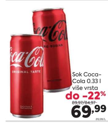 Sok Coca-Cola 0.33 l više vrsta