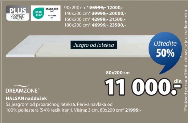 DREAMZONE HALSAN naddušek