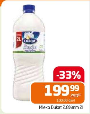 Mleko Dukat 2.8%mm 2l