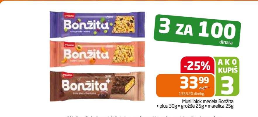 Musli blok medela Bonžita
