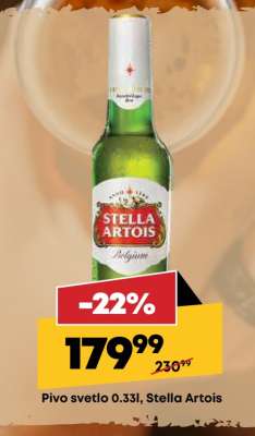 Pivo svetlo 0.33l, Stella Artois