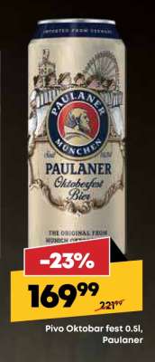 Pivo Oktobar fest 0,5l, Paulaner