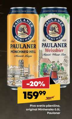 Pivo svetlo pšenično, original Minhensko 0.5l, Paulaner