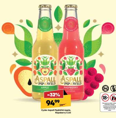 Cyder Aspall Pip&Wild Apple, Raspberry 0,25l