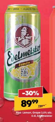 Pivo Lemon, Grape 2,0% alc. 0,5l, Edelmeister