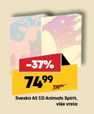 Sveska A5 52l Animals Spirit