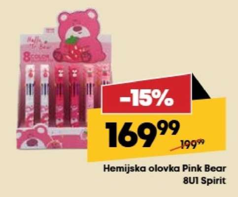 Hemijska olovka Pink Bear 8U1 Spirit