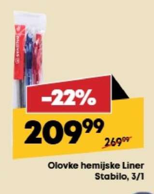 Olovke hemijske Liner Stabilo, 3/1