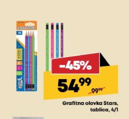 Grafitna olovka Stars, tablica, 4/1